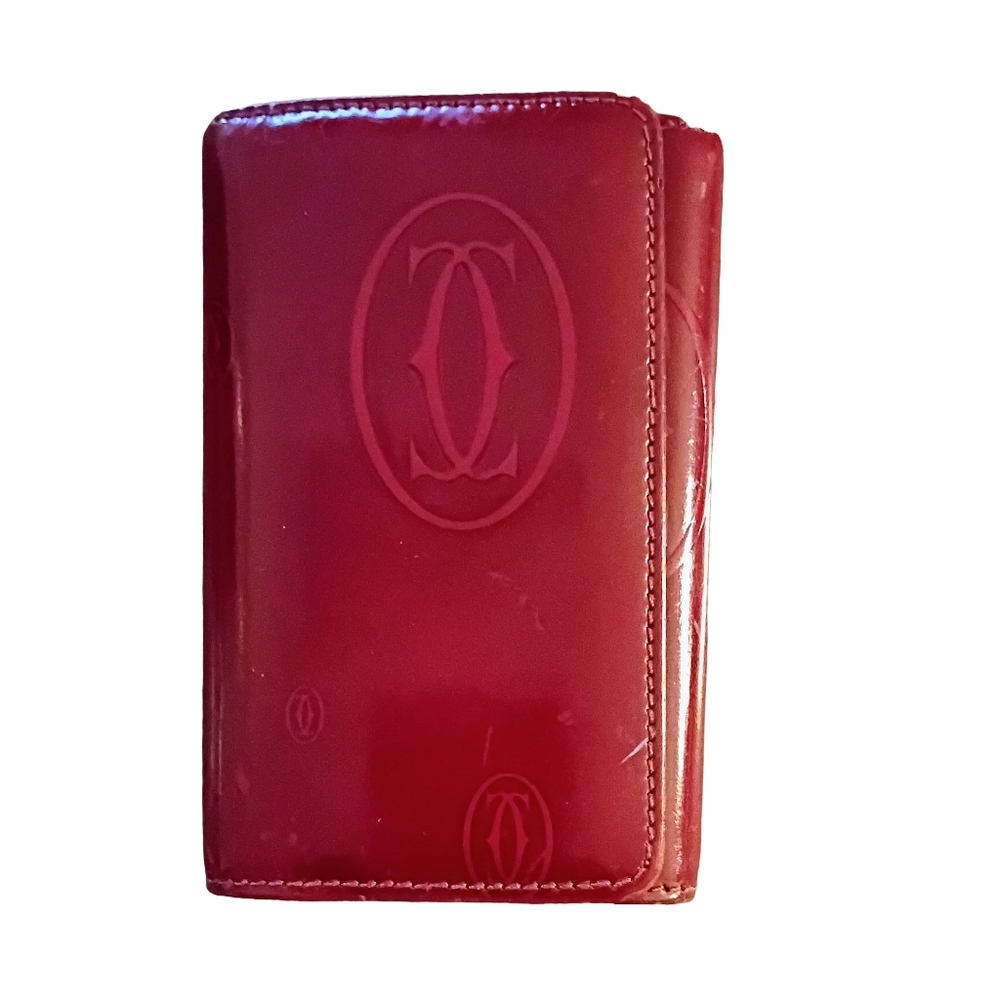 Cartier Red Patent Leather Key & Card Holder